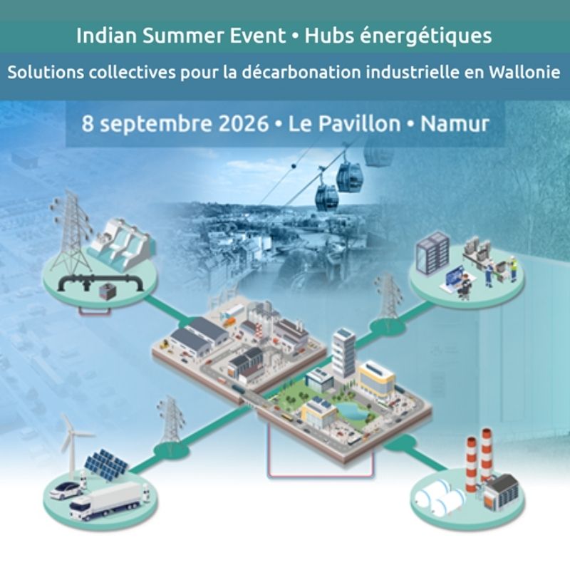 Affiche Hubs énergétiques : Solutions collectives pour la décarbonation industrielle en Wallonie