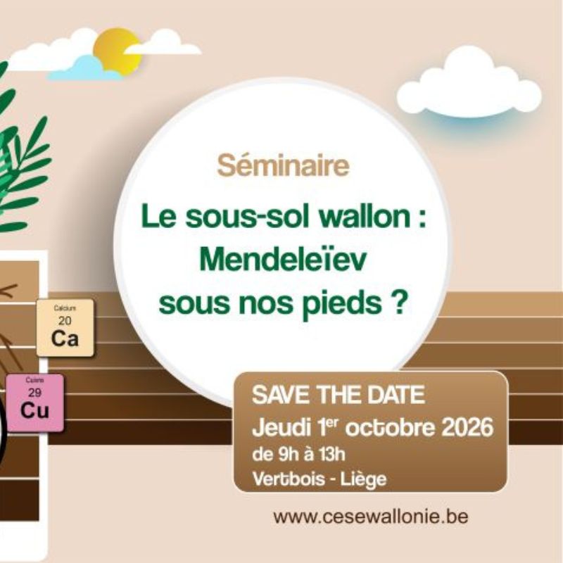 Affiche Séminaire CRAEC : Le sous-sol wallon : Mendeleiev sous nos pieds?