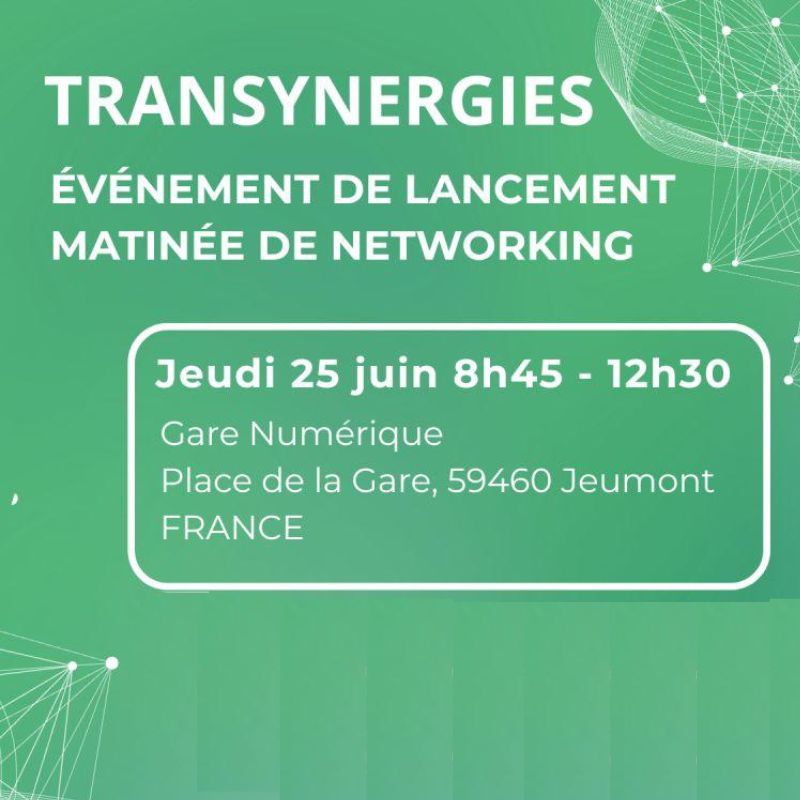 Affiche Lancement du projet européen TRANSYNERGIES – Matinée transfrontalière & networking