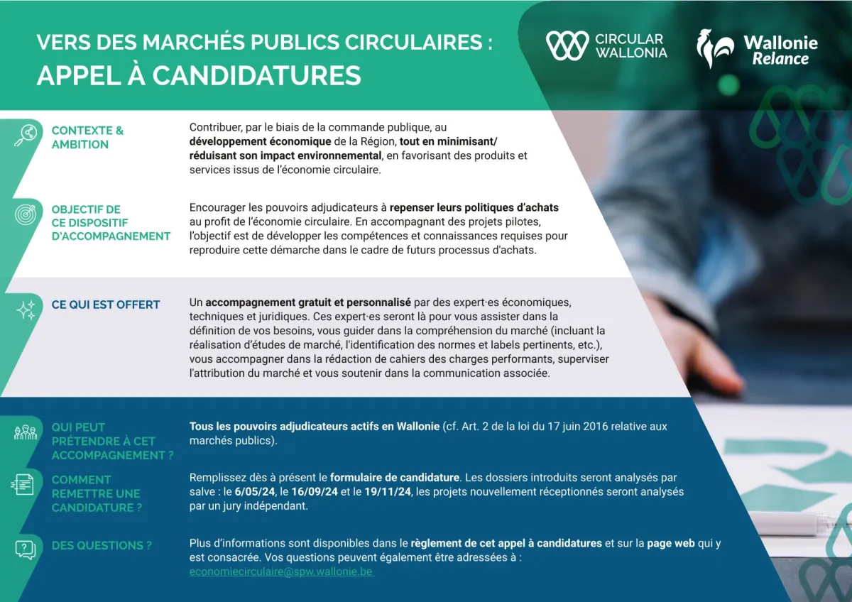 Appel à candidatures | Vers des marchés publics circulaires : bénéficiez d'un accompagnement gratuit pour votre organisation